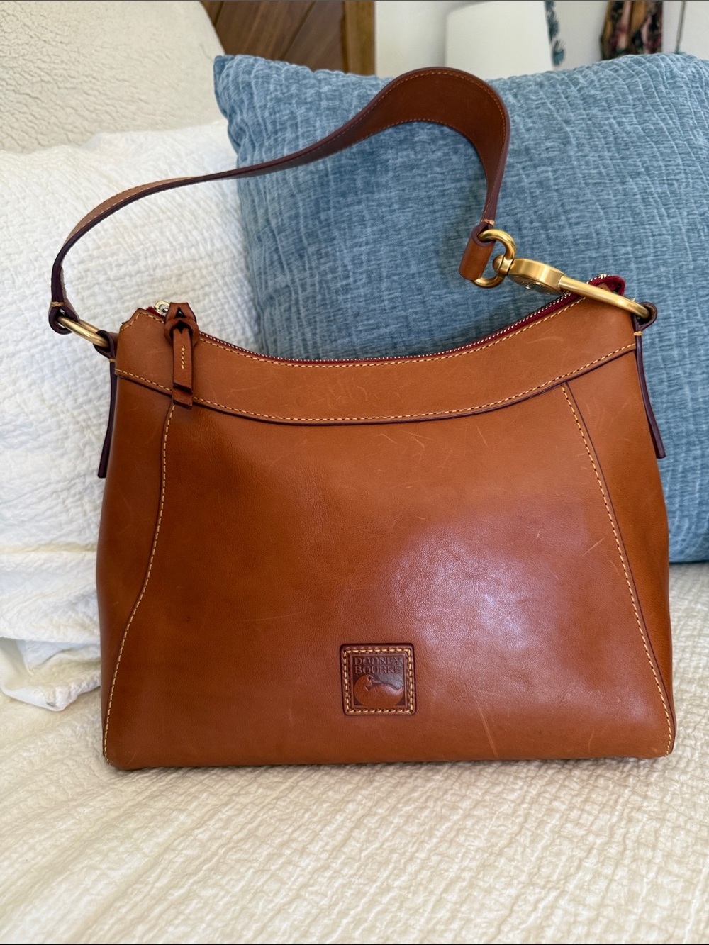 Dooney & Bourke Chestnut Leather Hobo Shoulder Bag